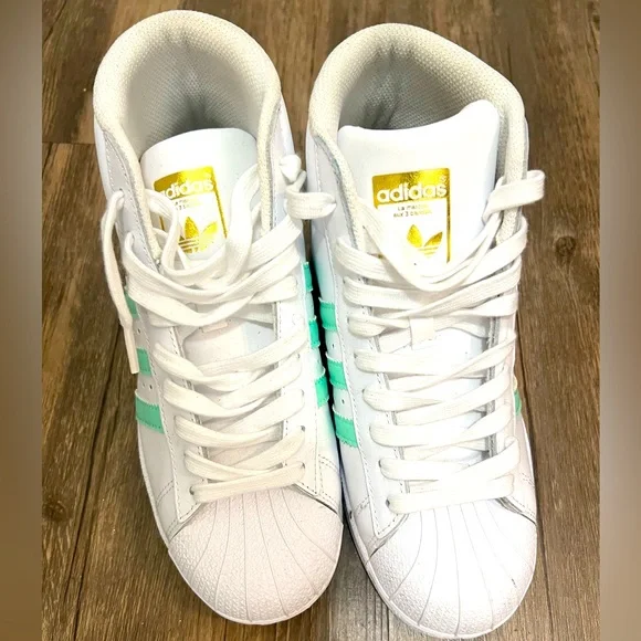adidas gazelle silver green womens Vintage Adidas Superstar Shell Toe Trainers